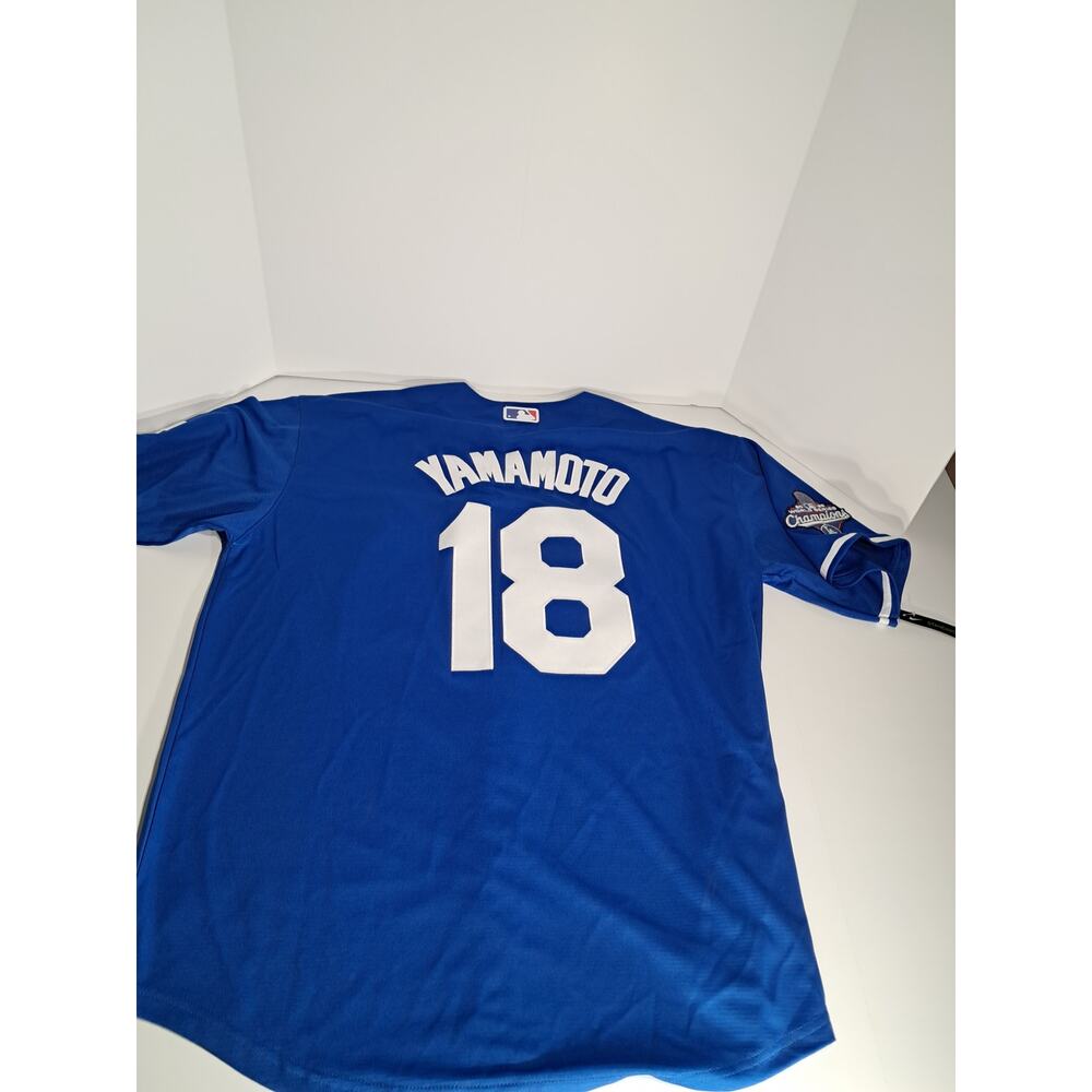 Yoshinobu Yamamoto #18 Los Angeles Dodgers Home World Series Champions Blue XXL - Picture 4 of 4